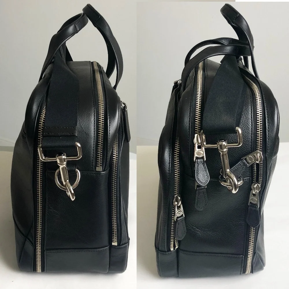 Coach Bag Hamilton Commuter Bag Messenger Brief Black Leather Style #F72224 NWOT